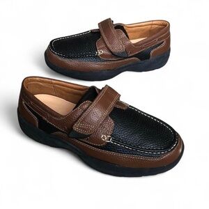 NEW Dr. Comfort® Mike Black & Brown Leather Therapeutic Comfort Shoe Sz 9W